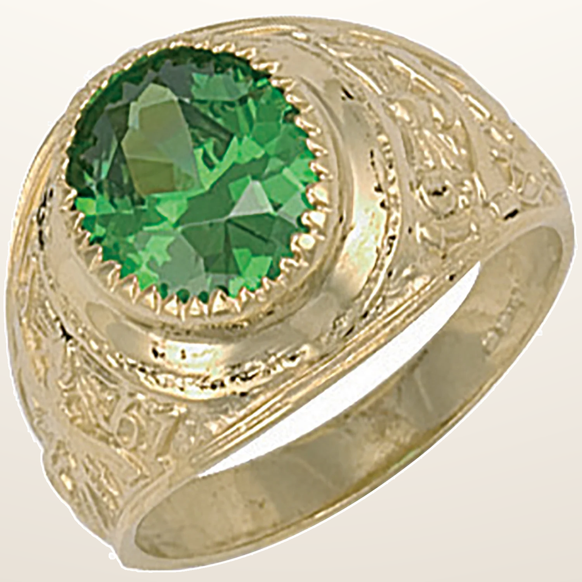 IT_ROLE:studio_clean | Yellow Gold Green Cubic Zirconia College Ring