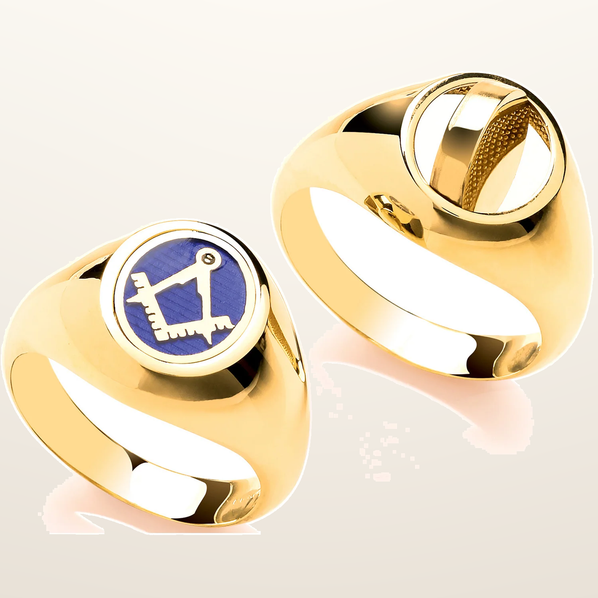 IT_ROLE:studio_clean | Yellow Gold Masonic Swivel OVAL Signet Ring