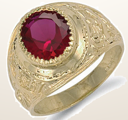 IT_ROLE:studio_clean | Yellow Gold Red Cubic Zirconia College Ring