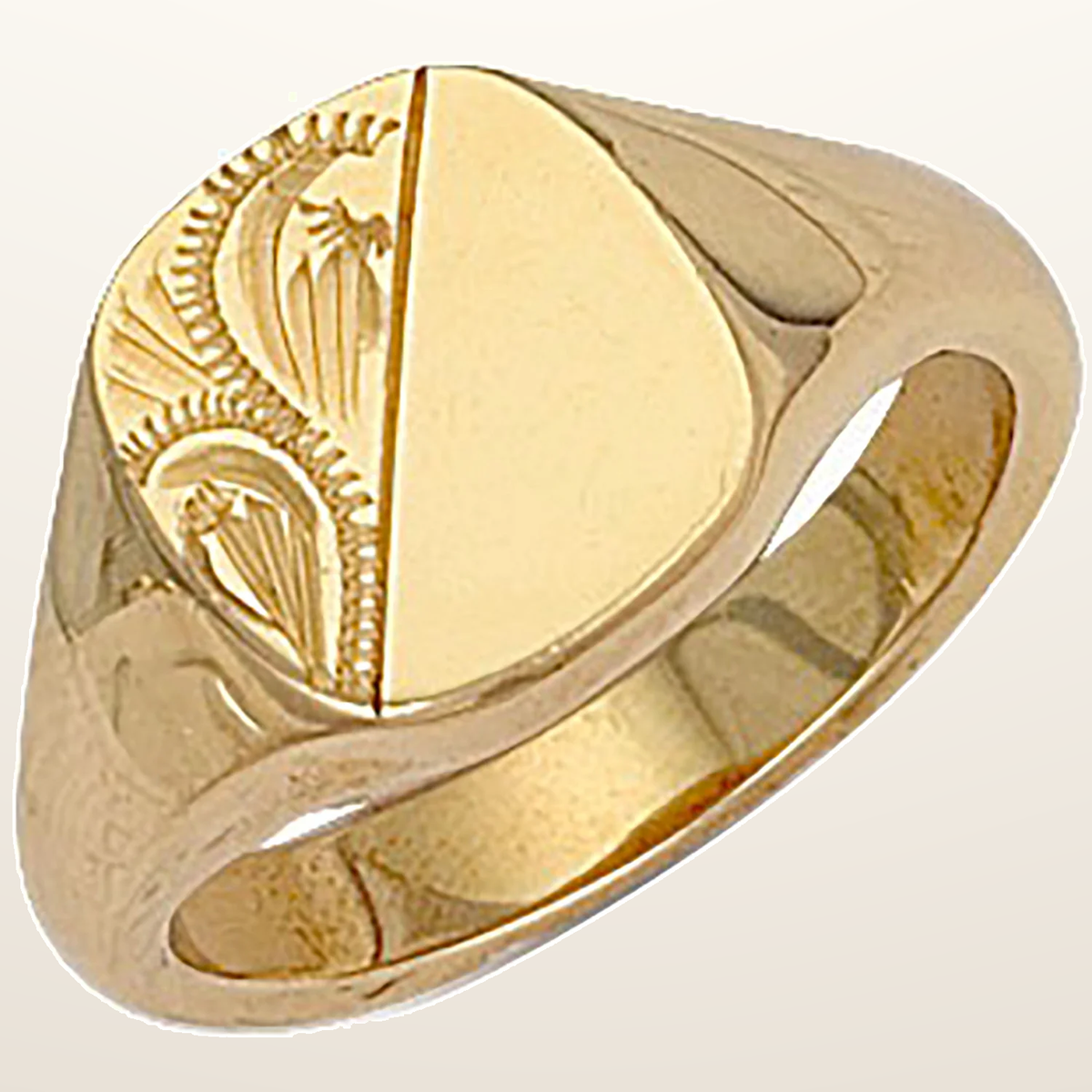 IT_ROLE:studio_clean | Yellow Gold Cushion Engraved Signet Ring