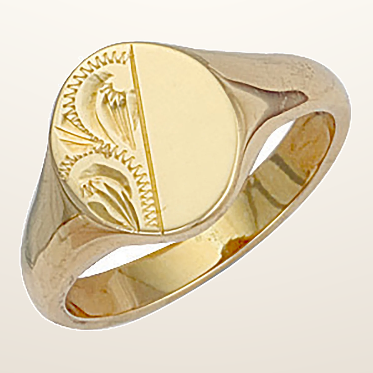 IT_ROLE:studio_clean | Yellow Gold Oval Engraved Signet Ring