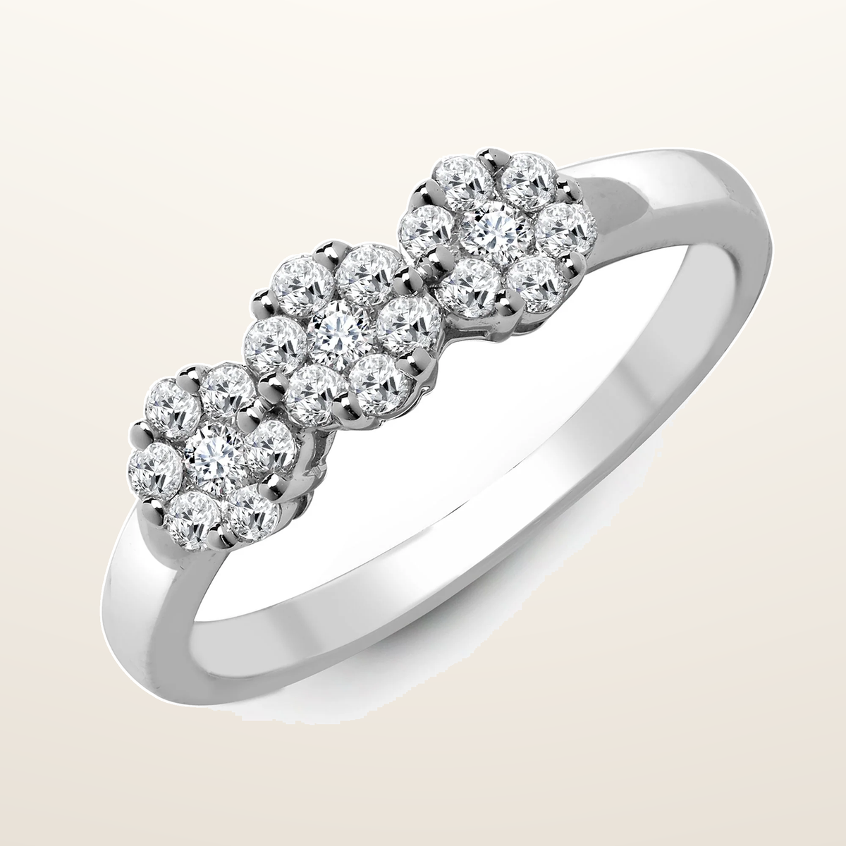 IT_ROLE:studio_clean | 18ct White 1.50ct Natural Diamond 3 x 7 Cluster Ring