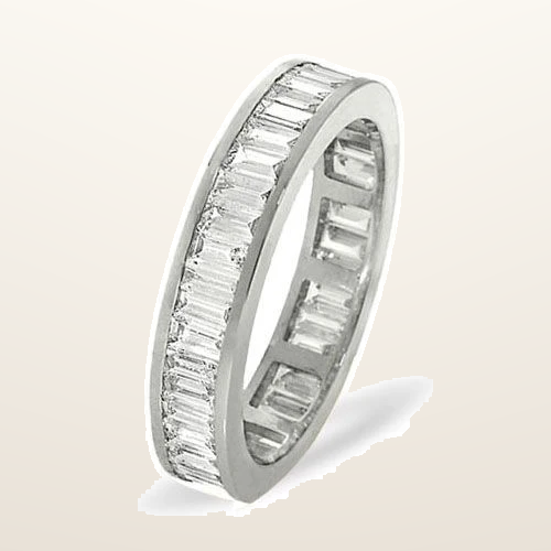 IT_ROLE:studio_clean | 18ct White Gold Channel Set Full Eternity Ring Baguette Natural Diamond 1.00ct G VS