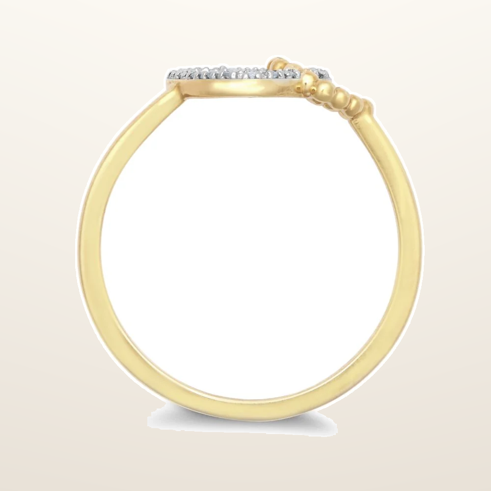 IT_ROLE:studio_clean | 9ct Yellow Gold 0.05cts Natural Diamond Double Heart Ring