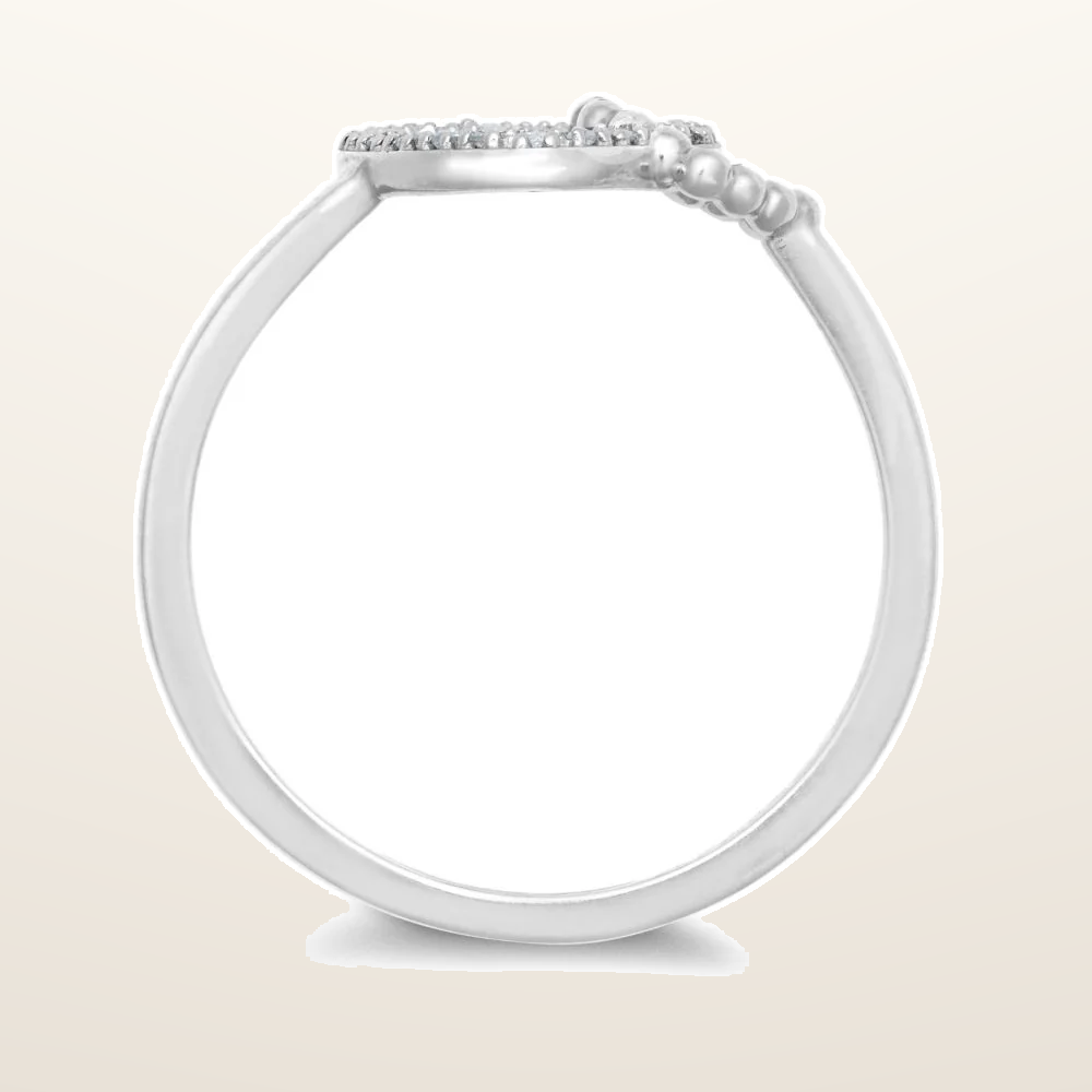 IT_ROLE:studio_clean | 9ct White Gold 0.05cts Natural Diamond Double Heart Ring
