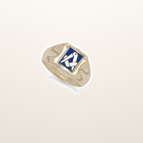 IT_ROLE:studio_clean | 9ct Yellow Gold Enamelled Swivel Centre Masonic Ring