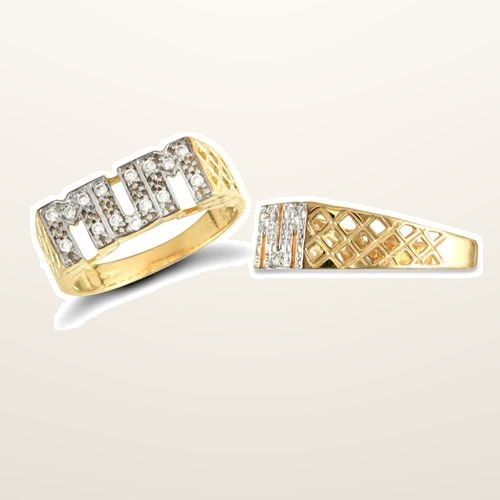 IT_ROLE:studio_clean | 9ct Yellow Gold Cubic Zirconia Mum Ring