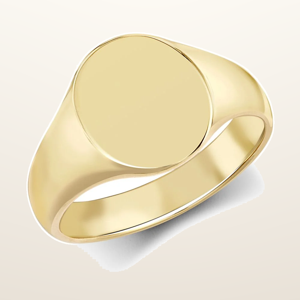 IT_ROLE:studio_clean | 9ct Yellow Gold Oval Plain Signet Ring
