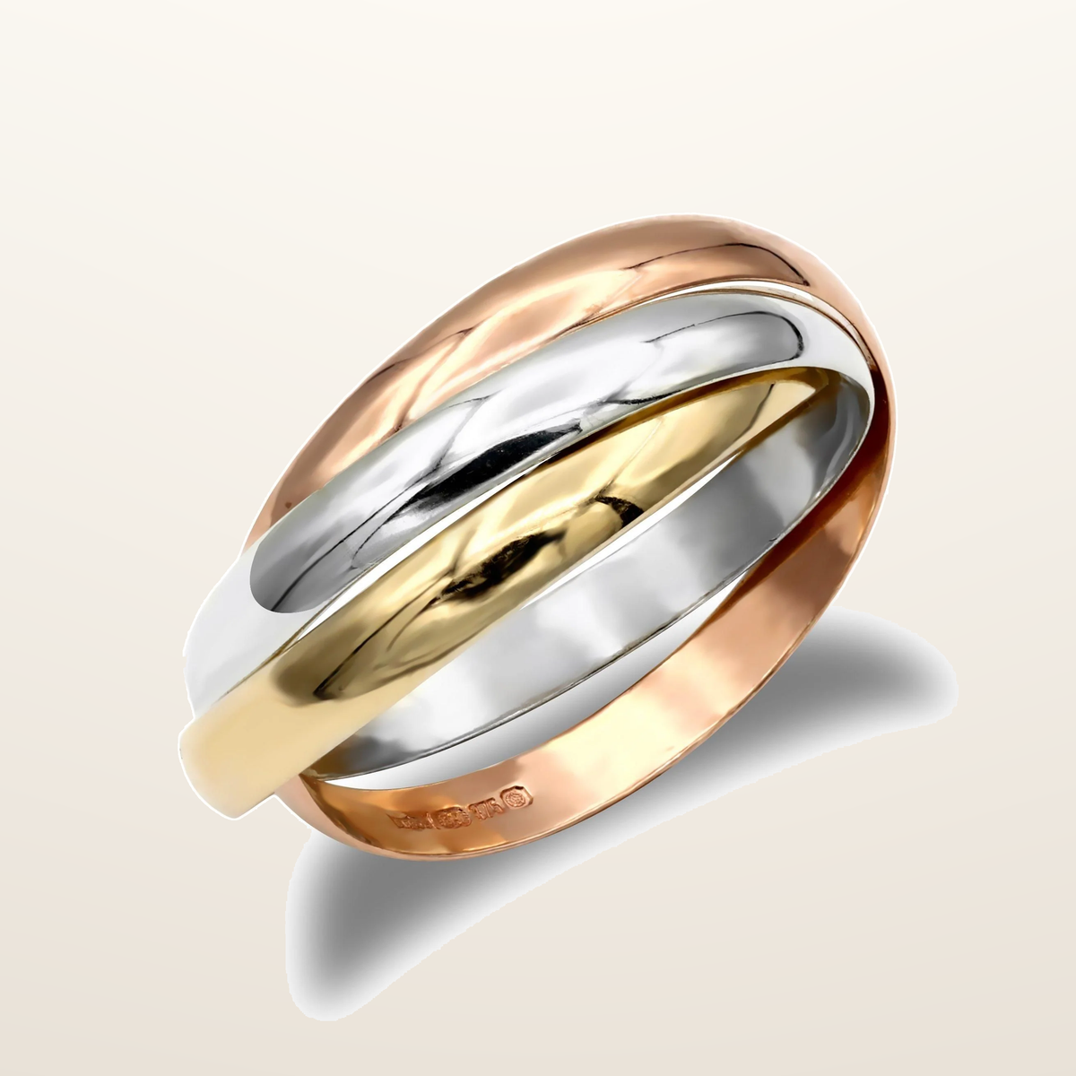 IT_ROLE:studio_clean | 9ct 3 Colour Gold Russian Wedding Ring
