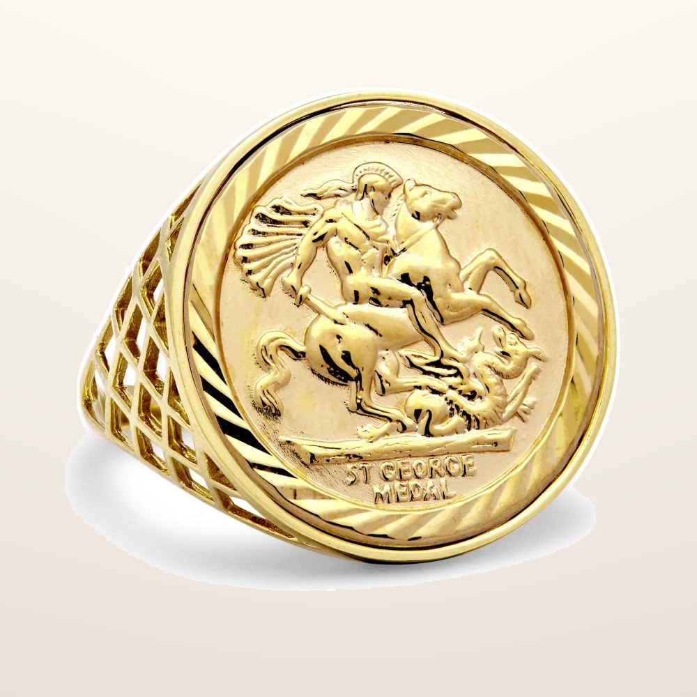IT_ROLE:studio_clean | 9ct Yellow Gold Full St George Ring