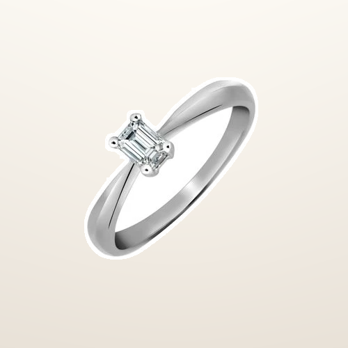 IT_ROLE:studio_clean | Platinum 25pts Emerald Cut Solitaire Dia Ring
