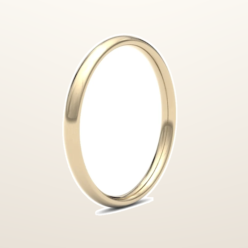 IT_ROLE:studio_clean | 9ct Yellow Gold Standard Weight Court Profile Mirror Finish Wedding Ring