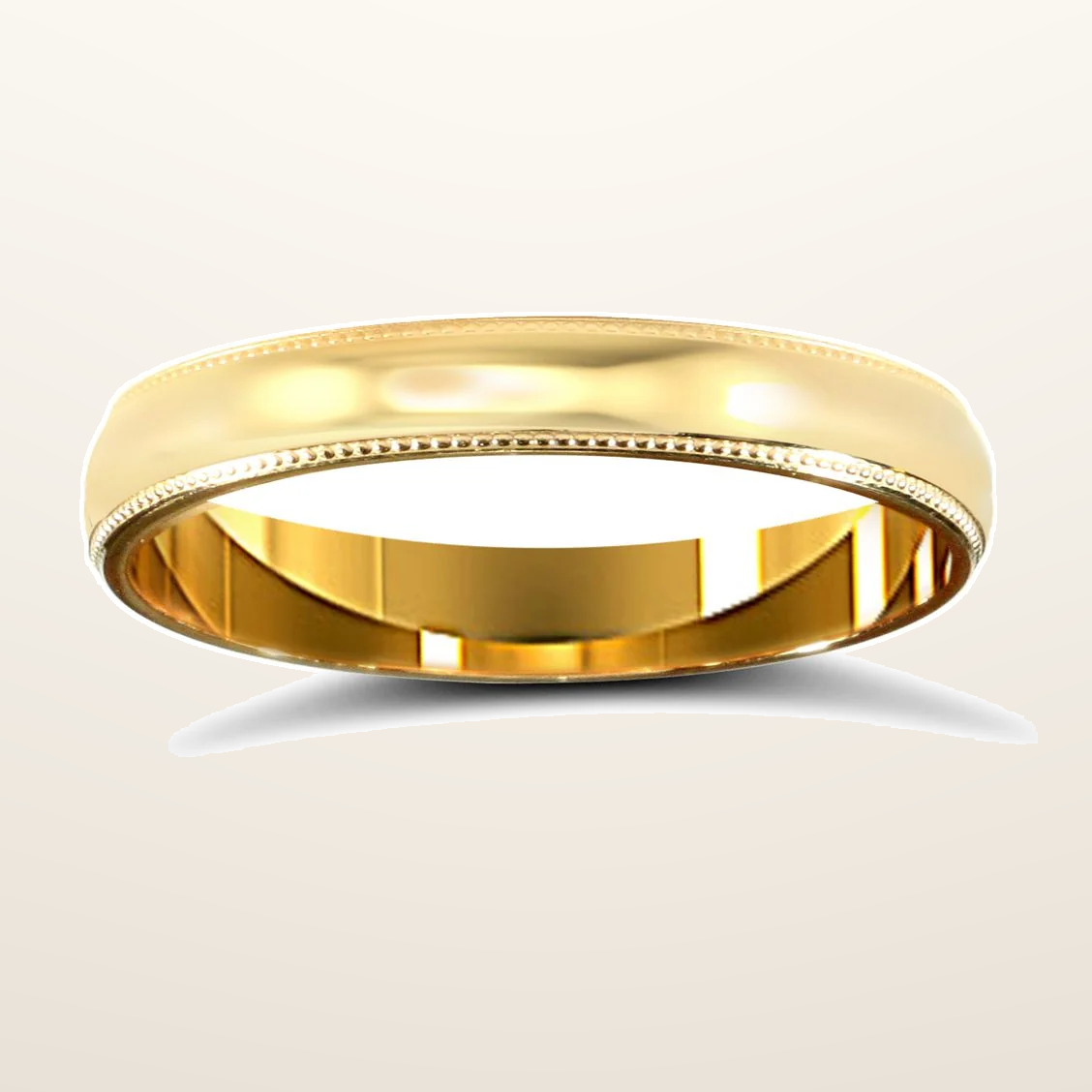 IT_ROLE:studio_clean | 9ct Yellow Gold Standard Weight D-Shape Profile Mirror Finish Wedding Ring
