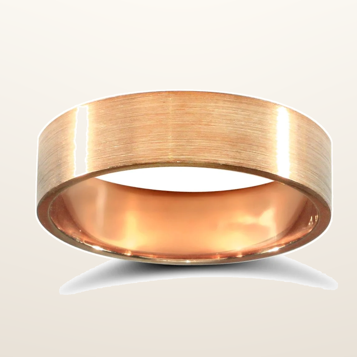 IT_ROLE:studio_clean | 9ct Rose Gold Standard Weight Flat Court Profile Mirror Finish Wedding Ring