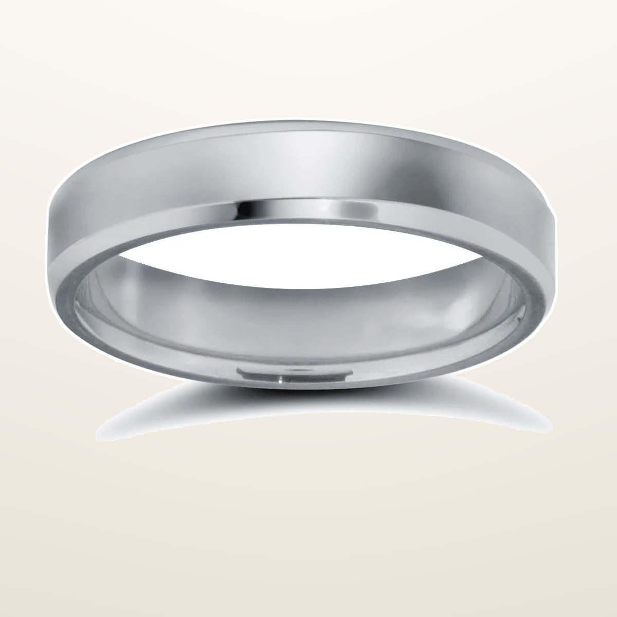 IT_ROLE:studio_clean | 9ct White Gold Standard Weight Flat Profile Bevelled Edge Wedding Ring