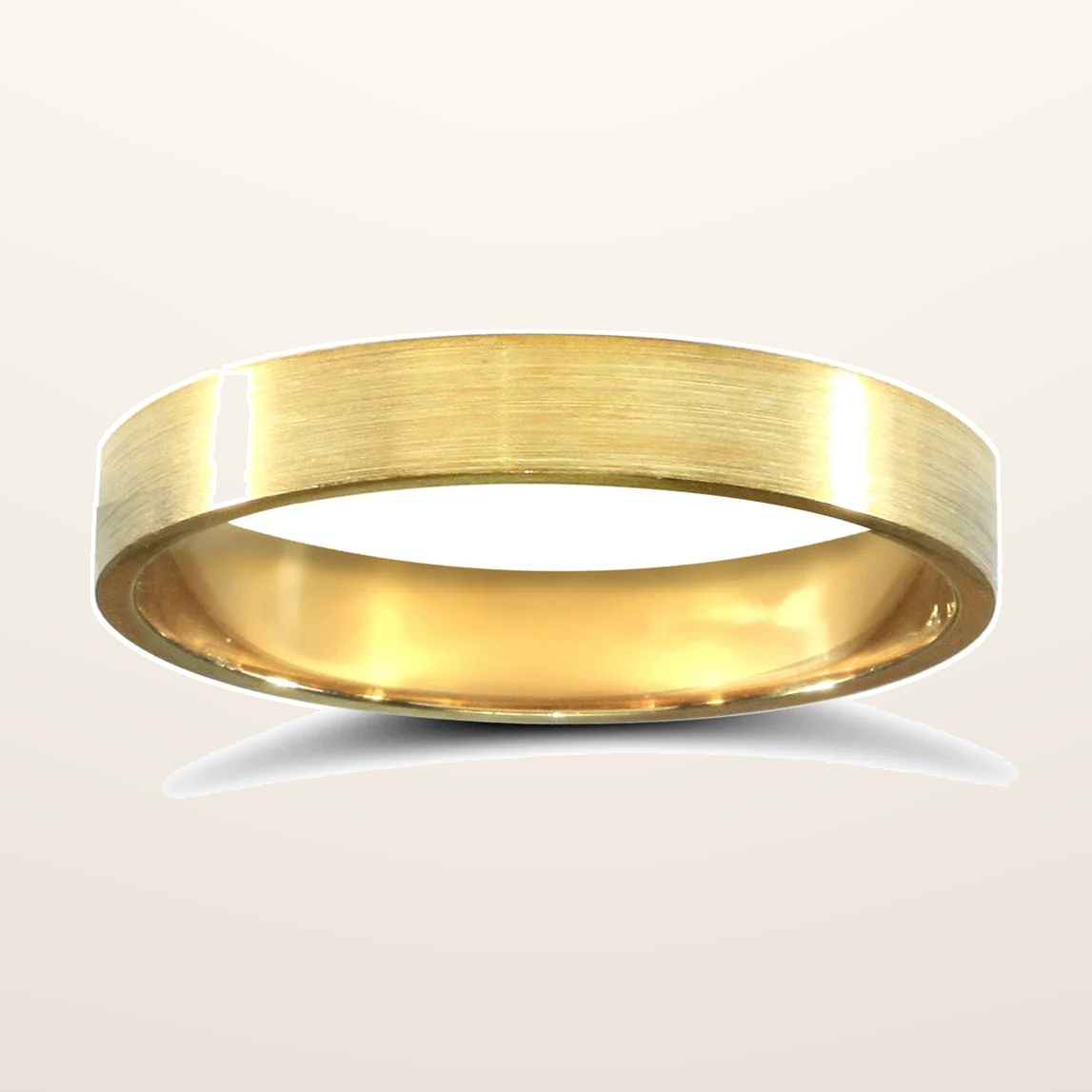 IT_ROLE:studio_clean | 9ct Yellow Gold Standard Weight Flat Profile Satin Wedding Ring