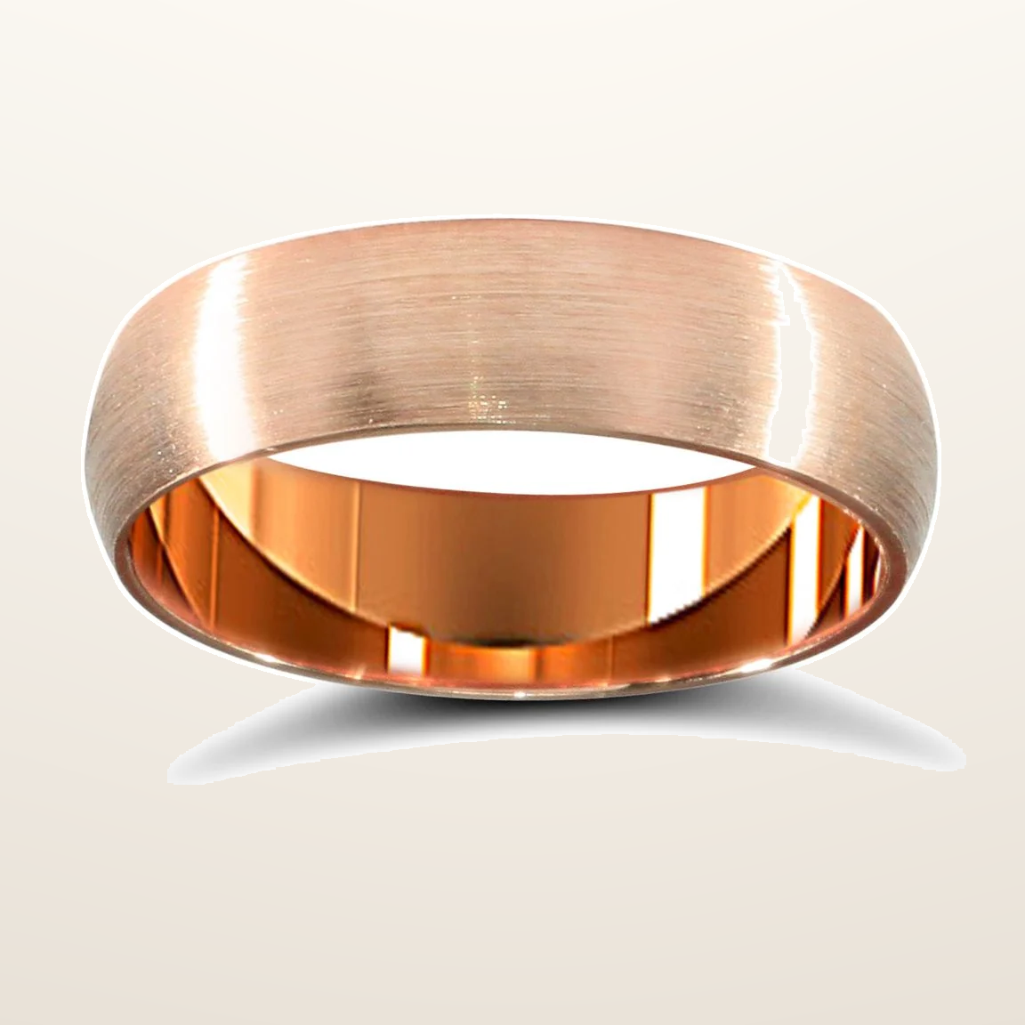 IT_ROLE:studio_clean | 9ct Rose Gold Premium Weight D-Shape Profile Mirror Finish Wedding Ring
