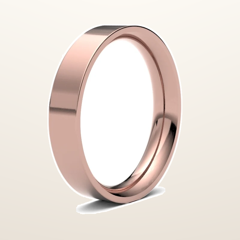 IT_ROLE:studio_clean | 9ct Rose Gold Premium Weight Flat Court Profile Mirror Finish Wedding Ring