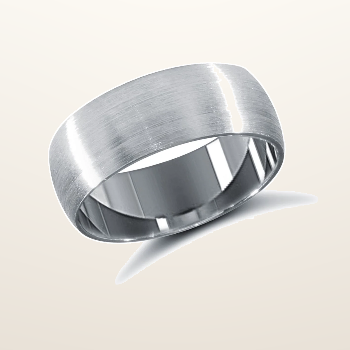 IT_ROLE:studio_clean | 9ct White Gold Standard Weight Court Profile Satin Wedding Ring