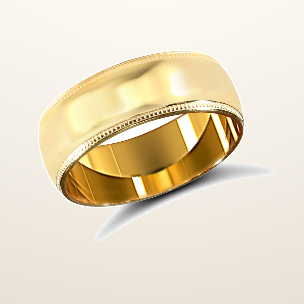 IT_ROLE:studio_clean | 9ct Yellow Gold Standard Weight Court Profile Mill Grain Wedding Ring