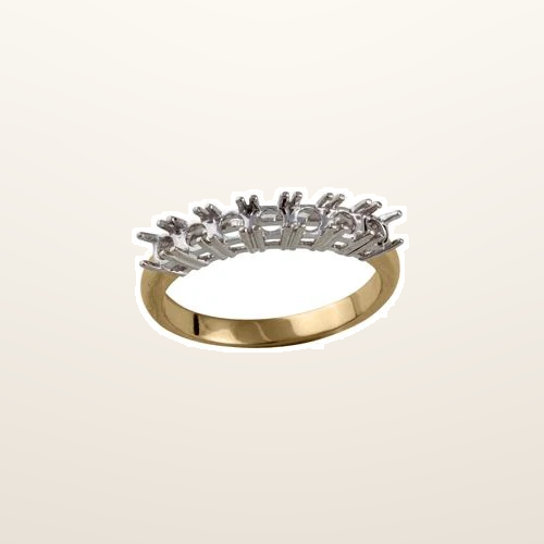 IT_ROLE:studio_clean | 18ct Yellow and White 0.50ct Natural Diamond 7 stone 1/2 Eternity Ring Mount