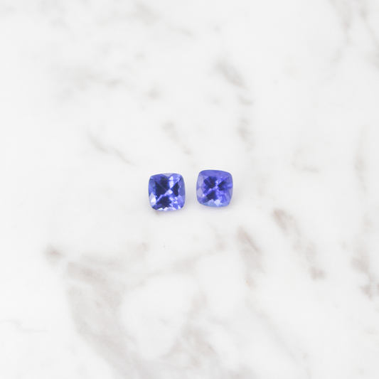 Tanzanite Medium 2 Stone - 2.5CT - Square Cut