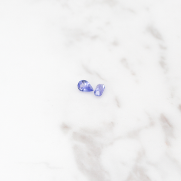 Tanzanite Small 2 Stone - 1CT - Pear and Rectangle Cut