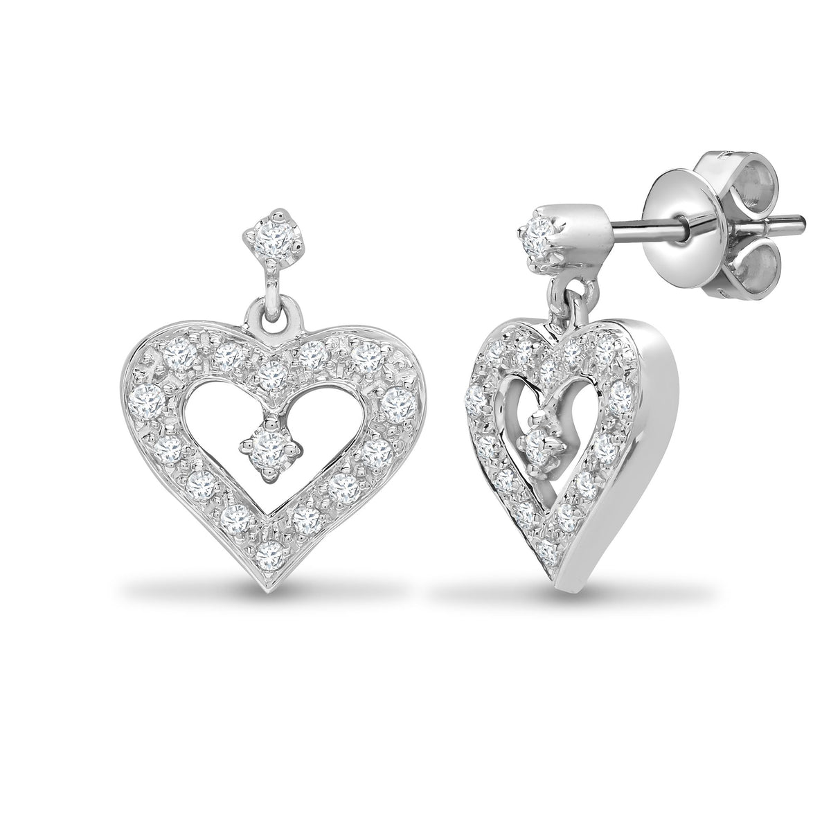 18ct White gold 21pt Natural Diamond stud earrings. (18E113) – product view