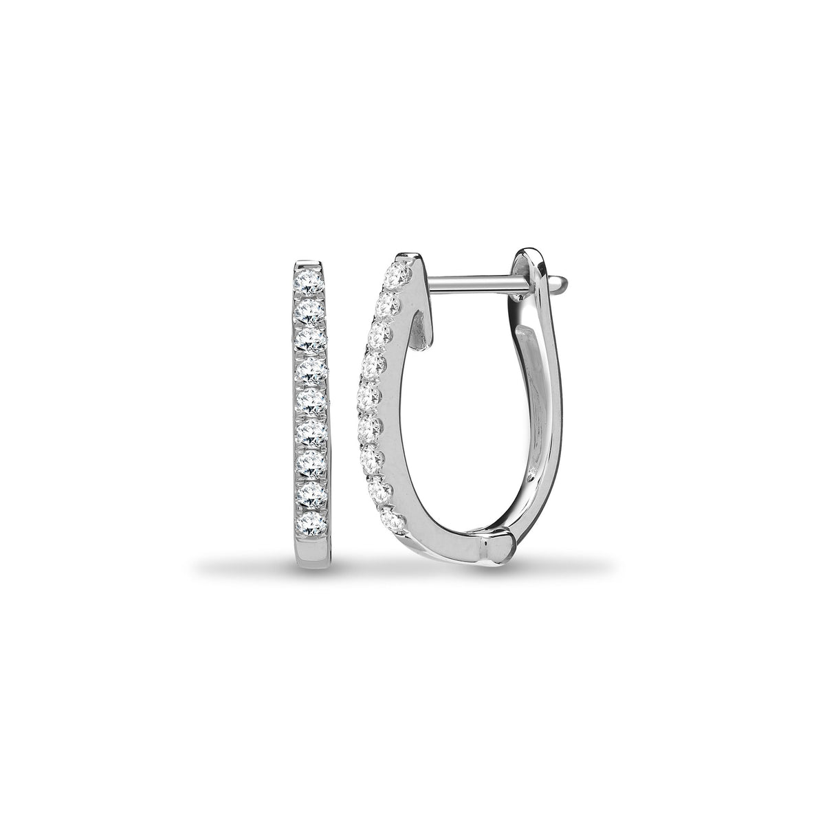 18ct White 0.22ct Natural Diamond Oval Earrings