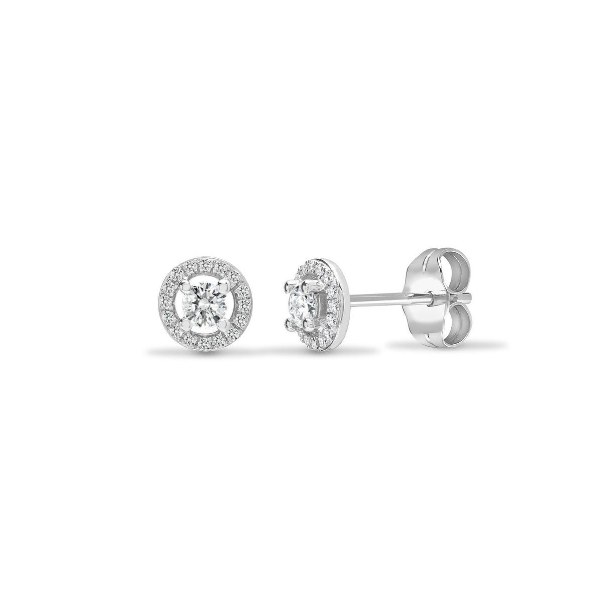 18ct White Gold 0.40ct Natural Diamond Cluster Earrings — JN 18E428