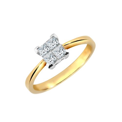 Anello in Oro Giallo 18kt con Diamante Naturale 0.25ct