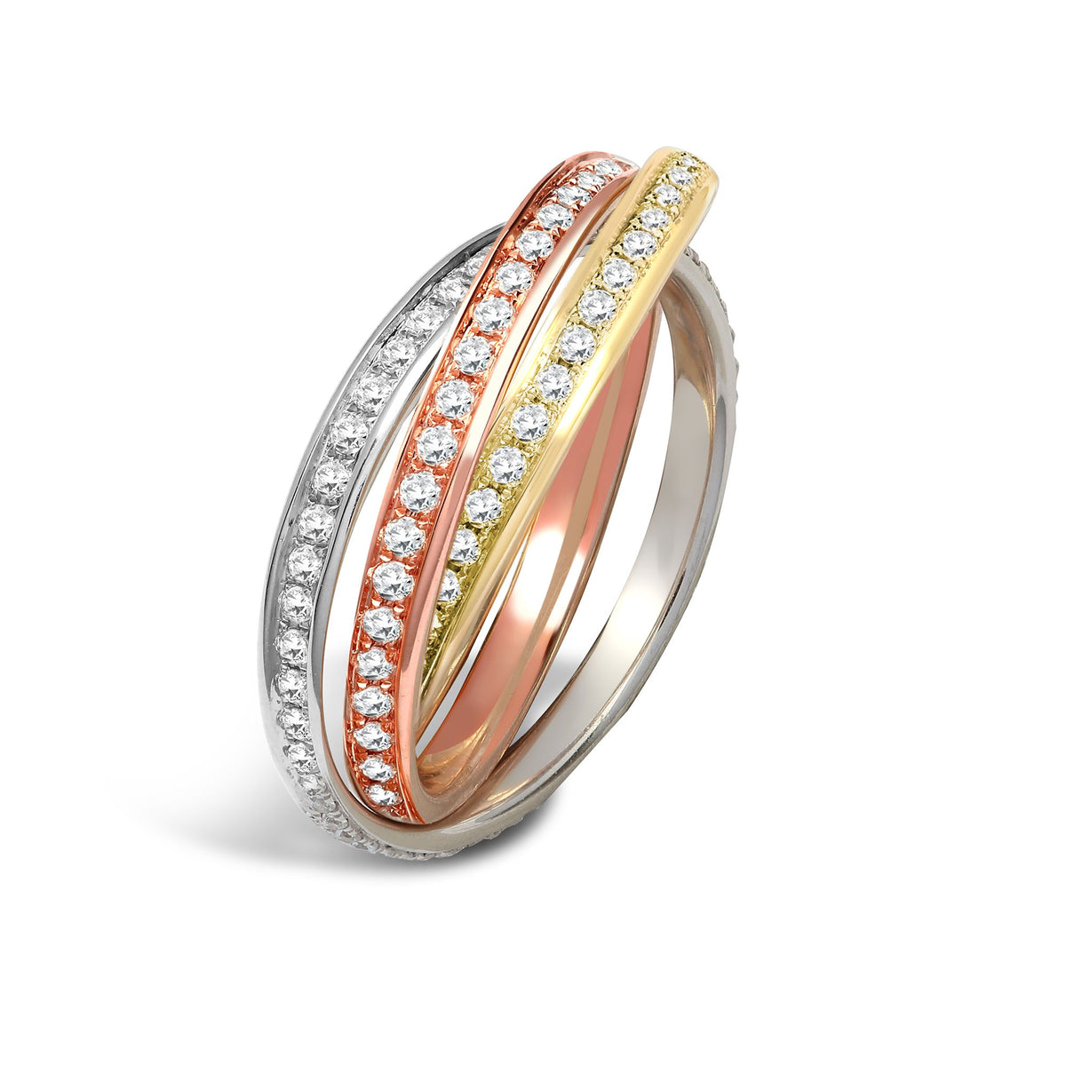 18ct 3 Colour 0.82ct 2mm RWR Full Set (18R867) – product view