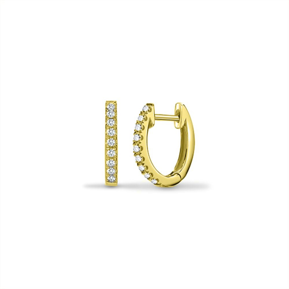 18 Karat Weißgold 0,14 Karat natürliche Diamant Oval Creolen