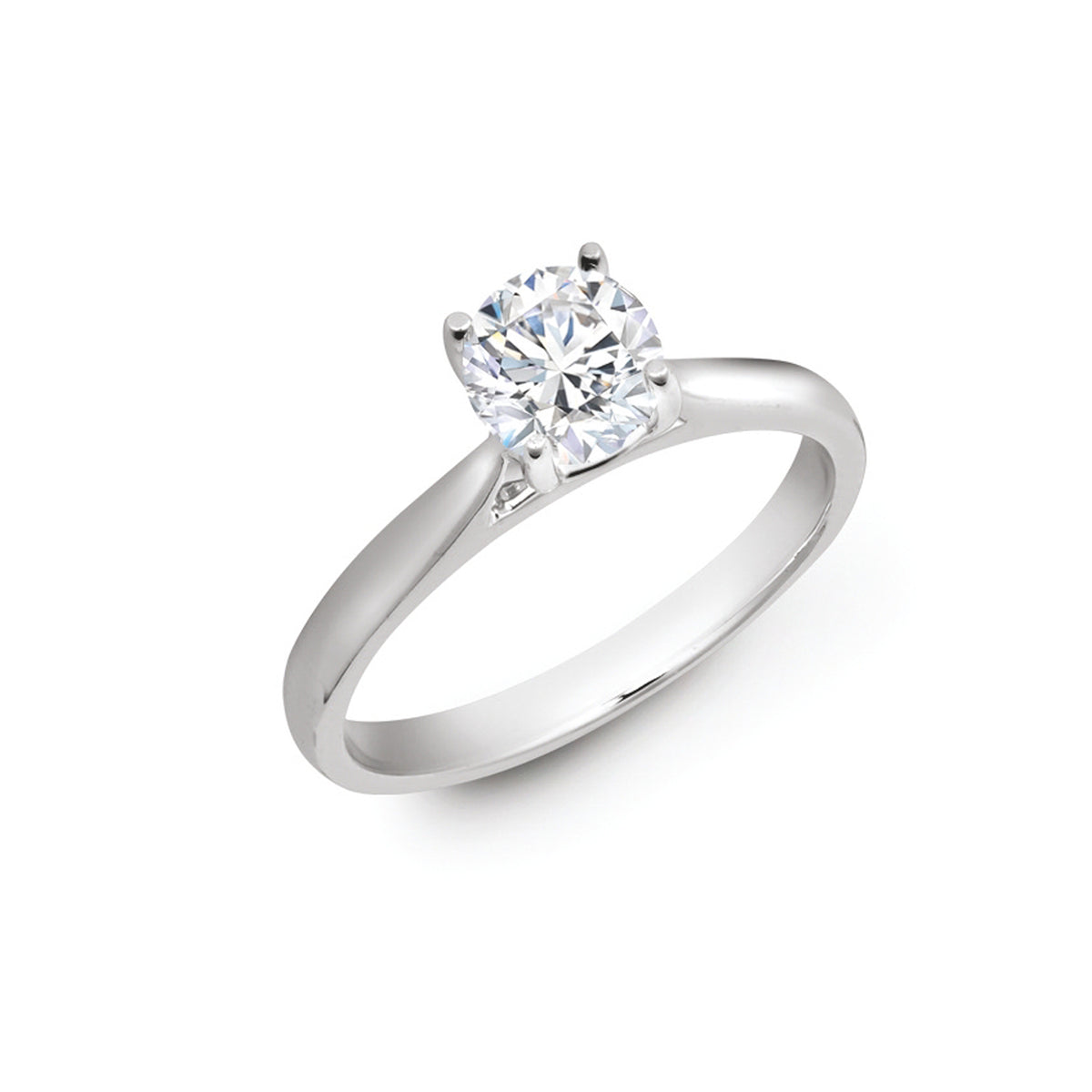 18ct Yellow Gold 25pts Round Brilliant Cut Solitaire Wed Fit Natural Diamond Ring