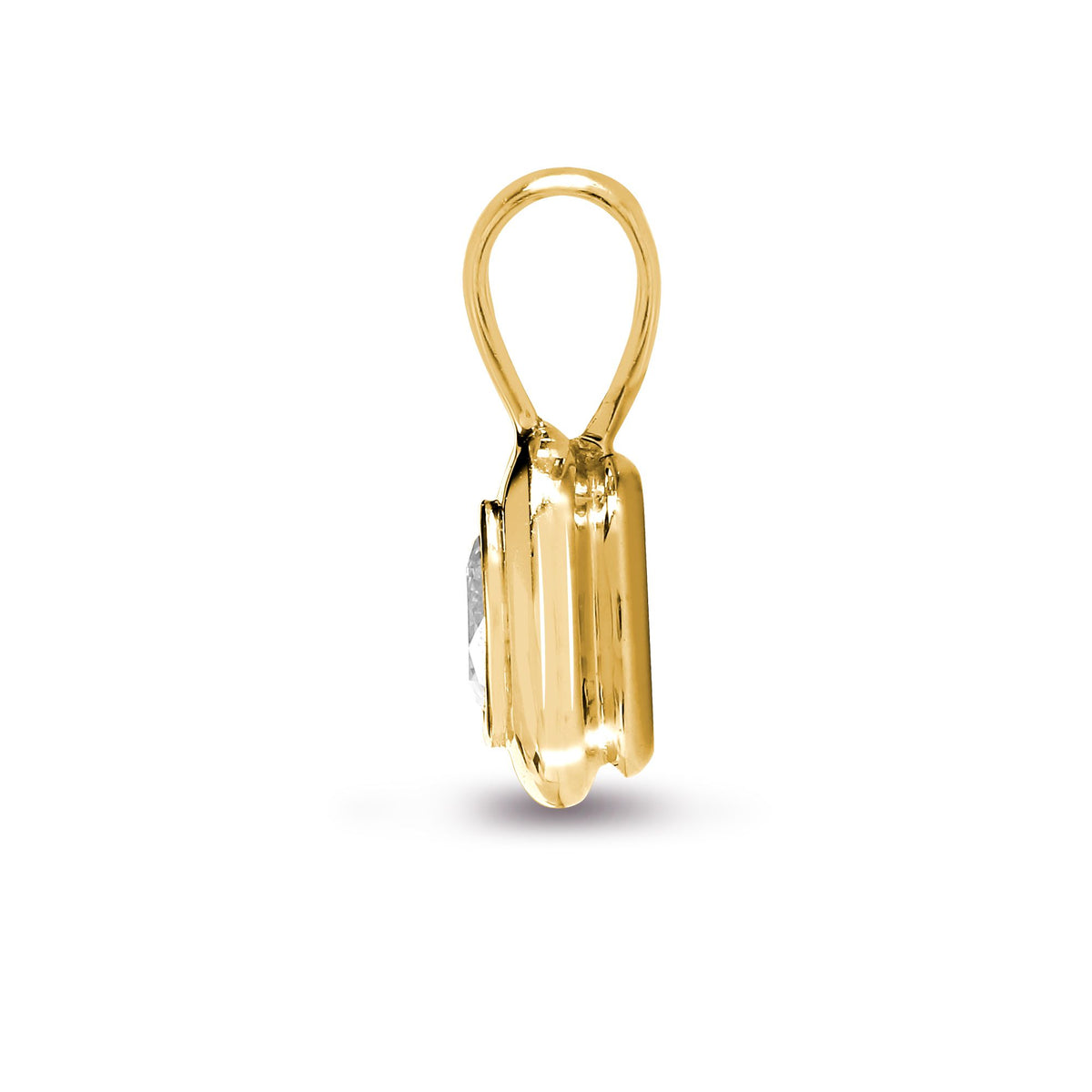 18 Karat Gelbgold Anhänger 15pts Rubover gefasst