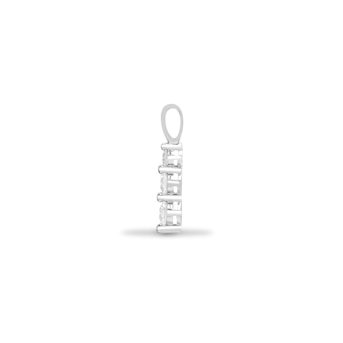 18ct White Gold Natural Diamond Trilogy Pendant (18P167) – detail view