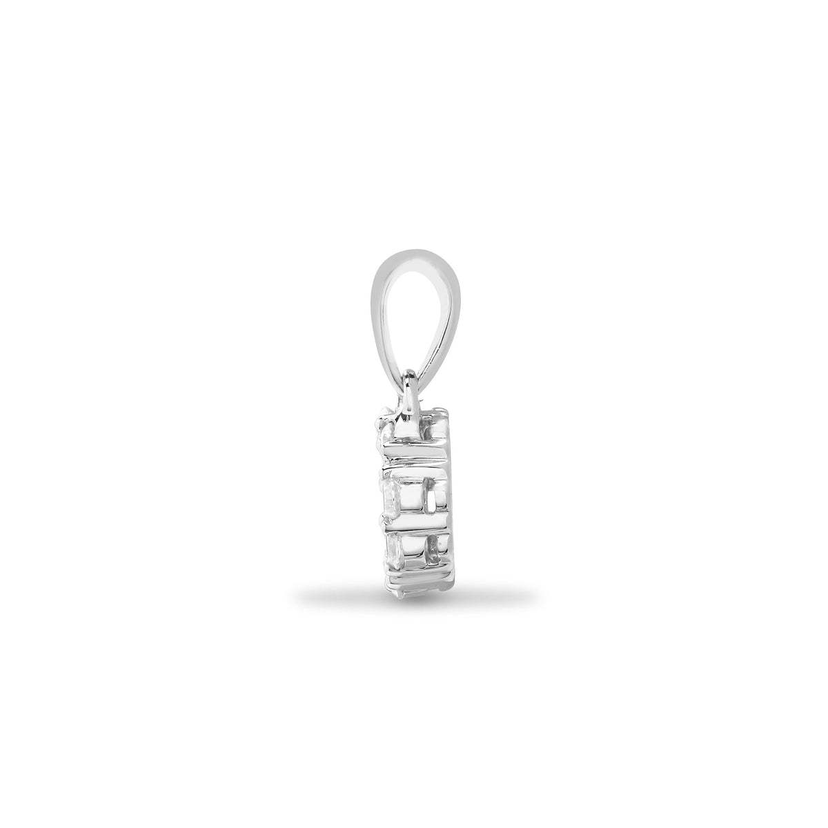 18ct White 0.30ct Round & Princess Cut Natural Diamond Pendant