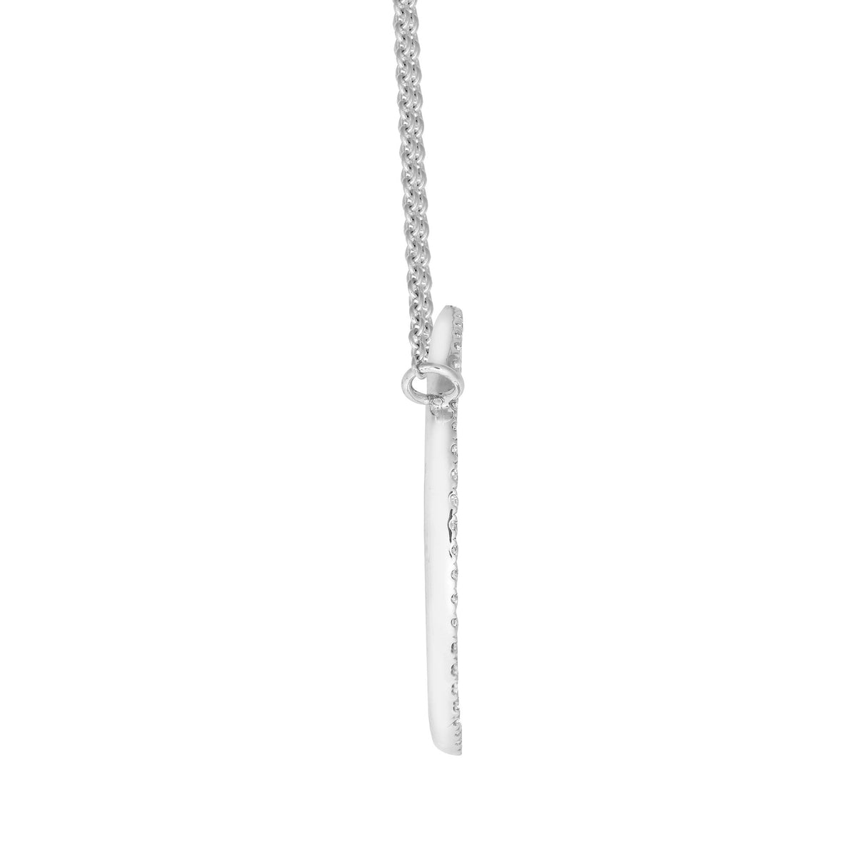 18ct White 0.18ct Natural Diamond Circle Pendant - 18" Chain included