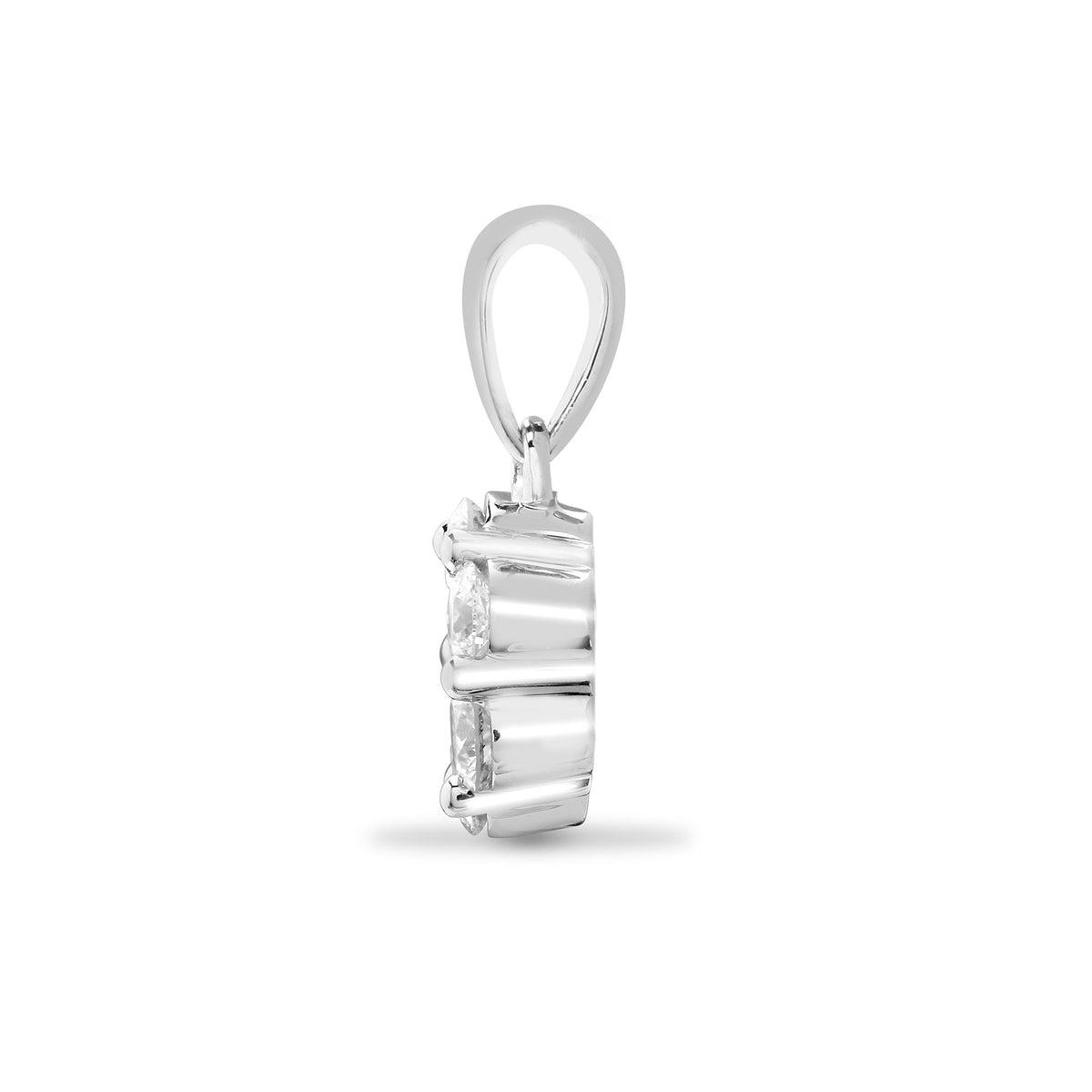 Ciondolo a grappolo 7 pietre con diamanti naturali 0,33ct in oro bianco 18ct