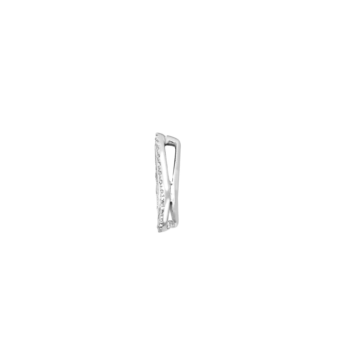 18ct White 0.55ct Natural Diamond Cluster Pear Shape Slider Pendant