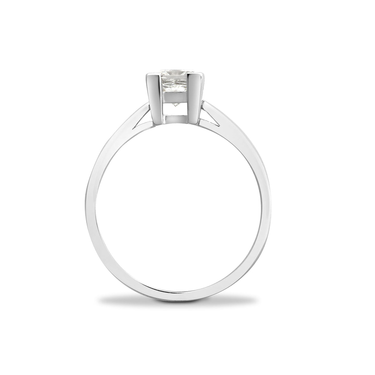 18ct White Gold 50pts Princess Cut Natural Diamond Solitaire Ring