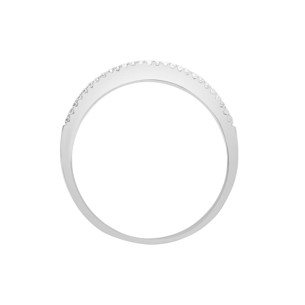 18 Karat Weißgold 0,47 Karat natürlicher Diamant 3-Reihen-Ring