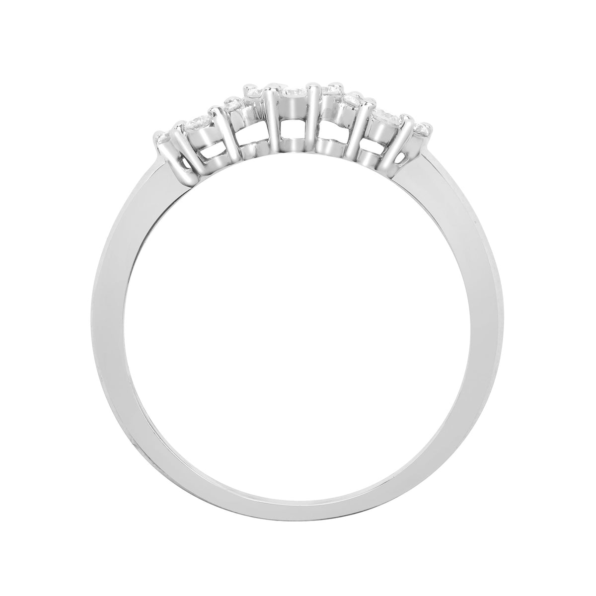 18ct White 1.50ct Natural Diamond 3 x 7 Cluster Ring
