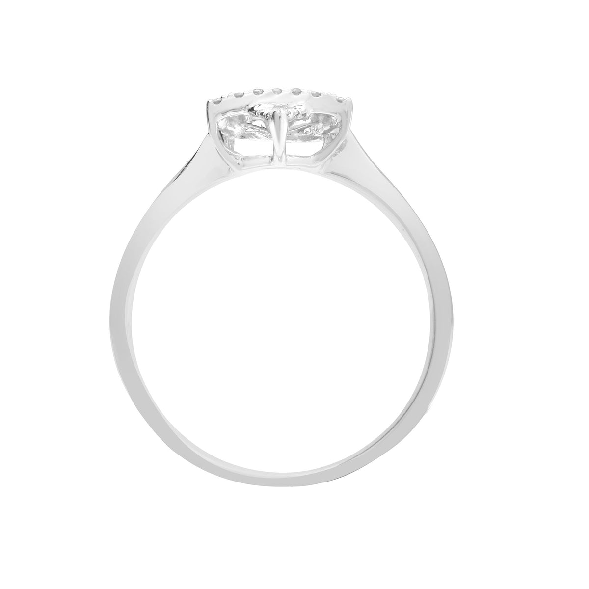 Anello in oro bianco 18kt con Stella di David e diamante naturale da 0,13ct