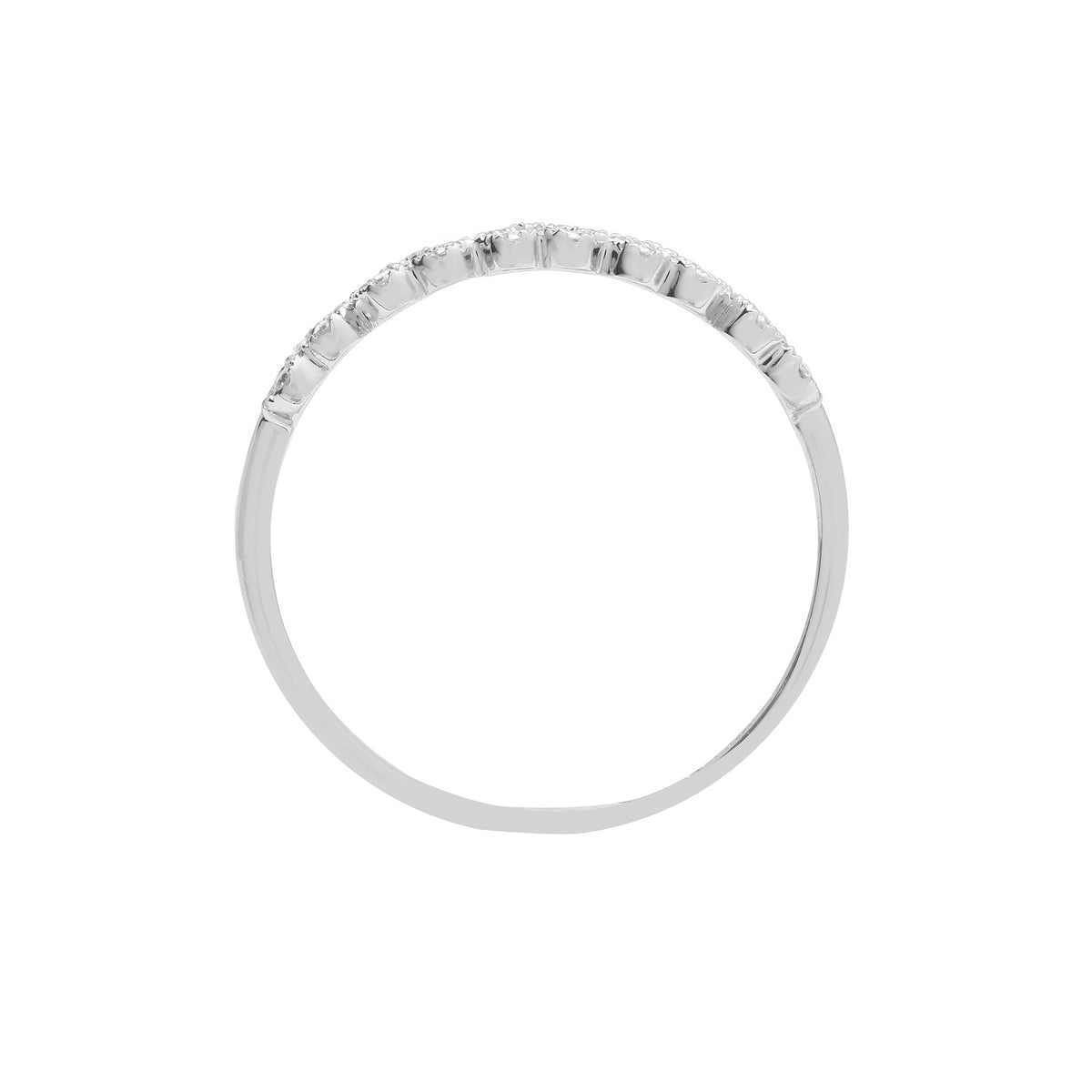 18 Karat Weißgold 0,15 Karat Naturdiamant 5 x Herzring