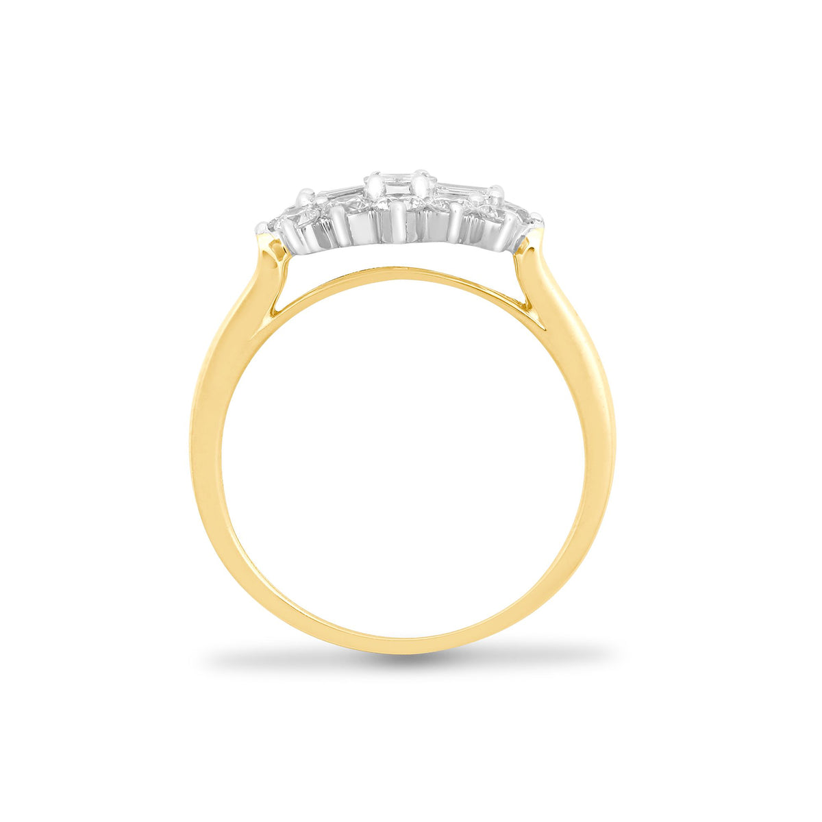 18 Karat Gelb- & Weißgold 0,50 Karat Naturdiamant „Boot“ Ring