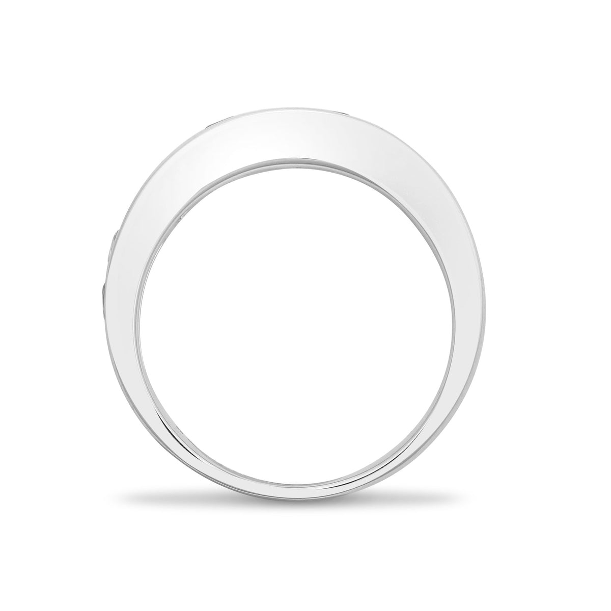 18ct White Diamond-0.55ct Em-0.65ct 1\2 Eternity Ring (18R908) – detail view