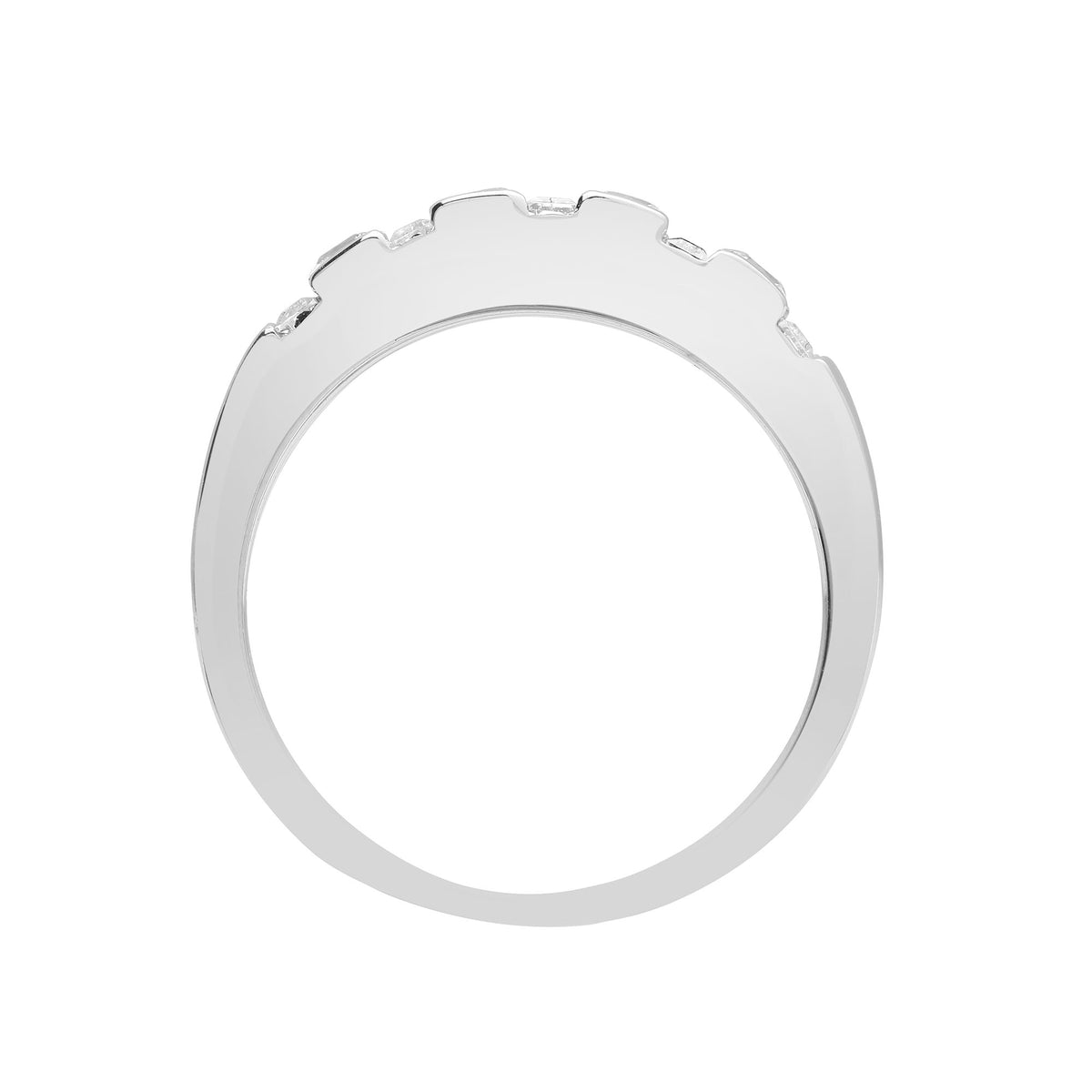 18ct Weißgold 0.87ct Diamantring mit Prinzessschliff & Baguette