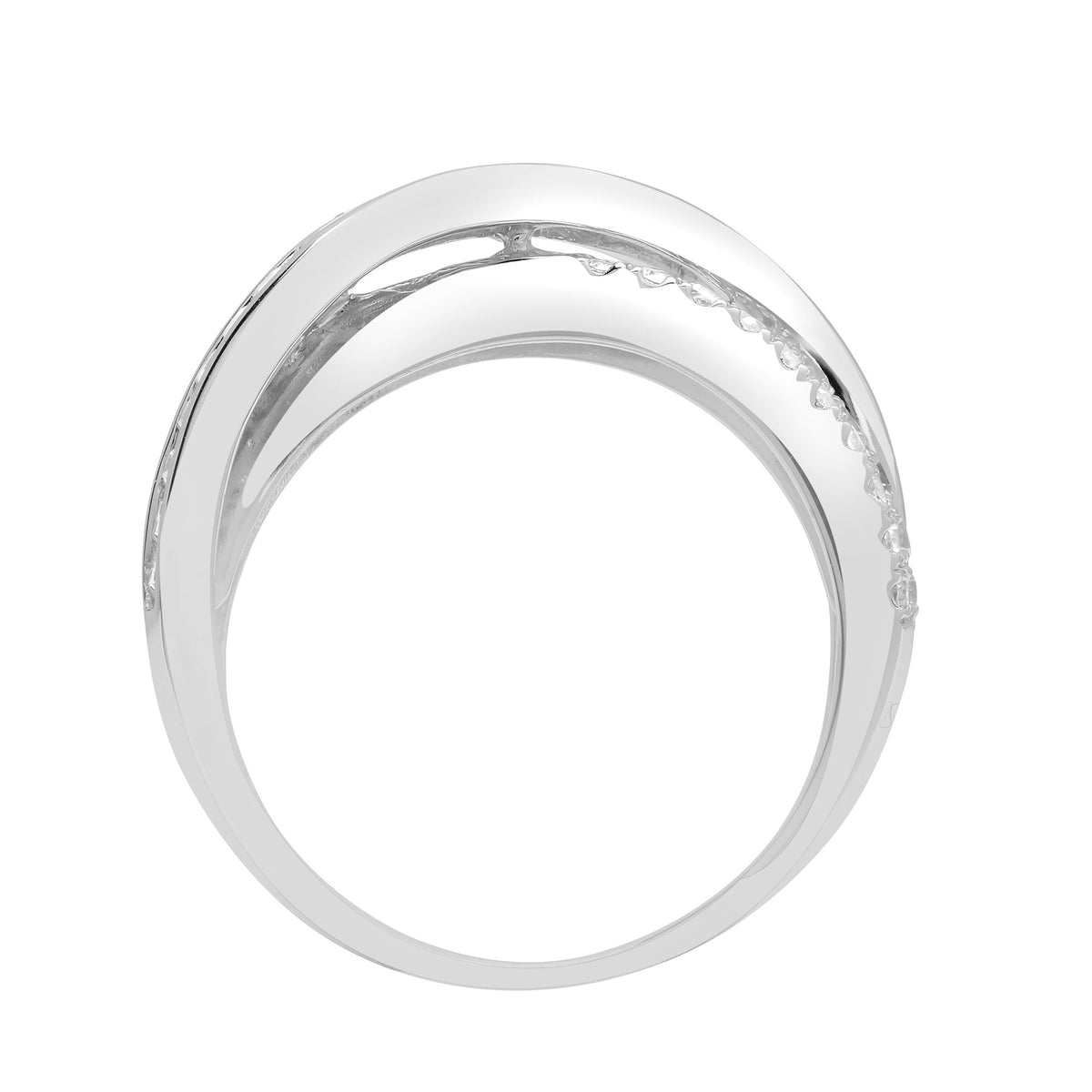 18 Karat Weißgold 1,14 Karat runder und baguette Naturdiamantring