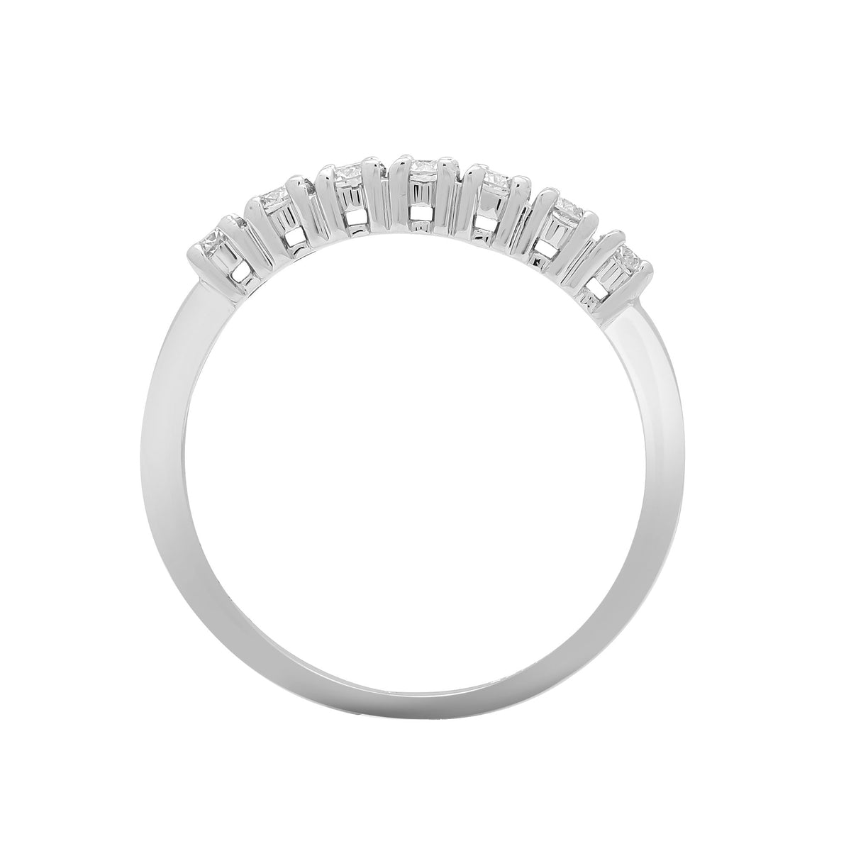 18 Karat Weißgold 0,50 Karat Naturdiamant 7 Stein 1/2 Ewigkeitsring